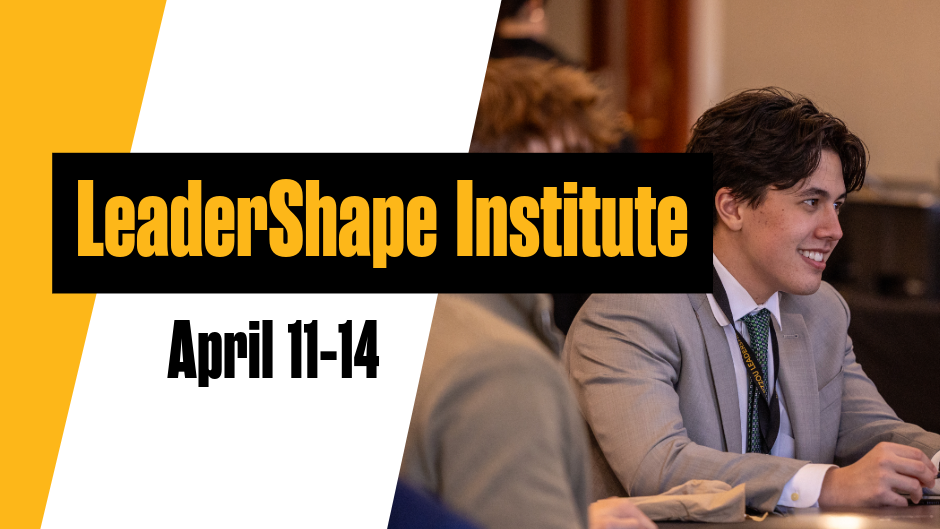  LeaderShape Institute graphic with young man participating in professional development
